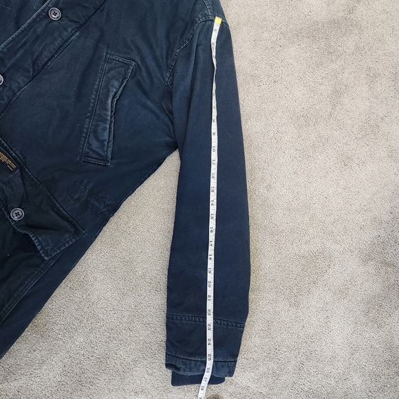 Abercrombie & Fitch VTG Y2K 2000s Men's Blue Parka Jacket Faux Fur Hood Size M - Picture 10 of 16